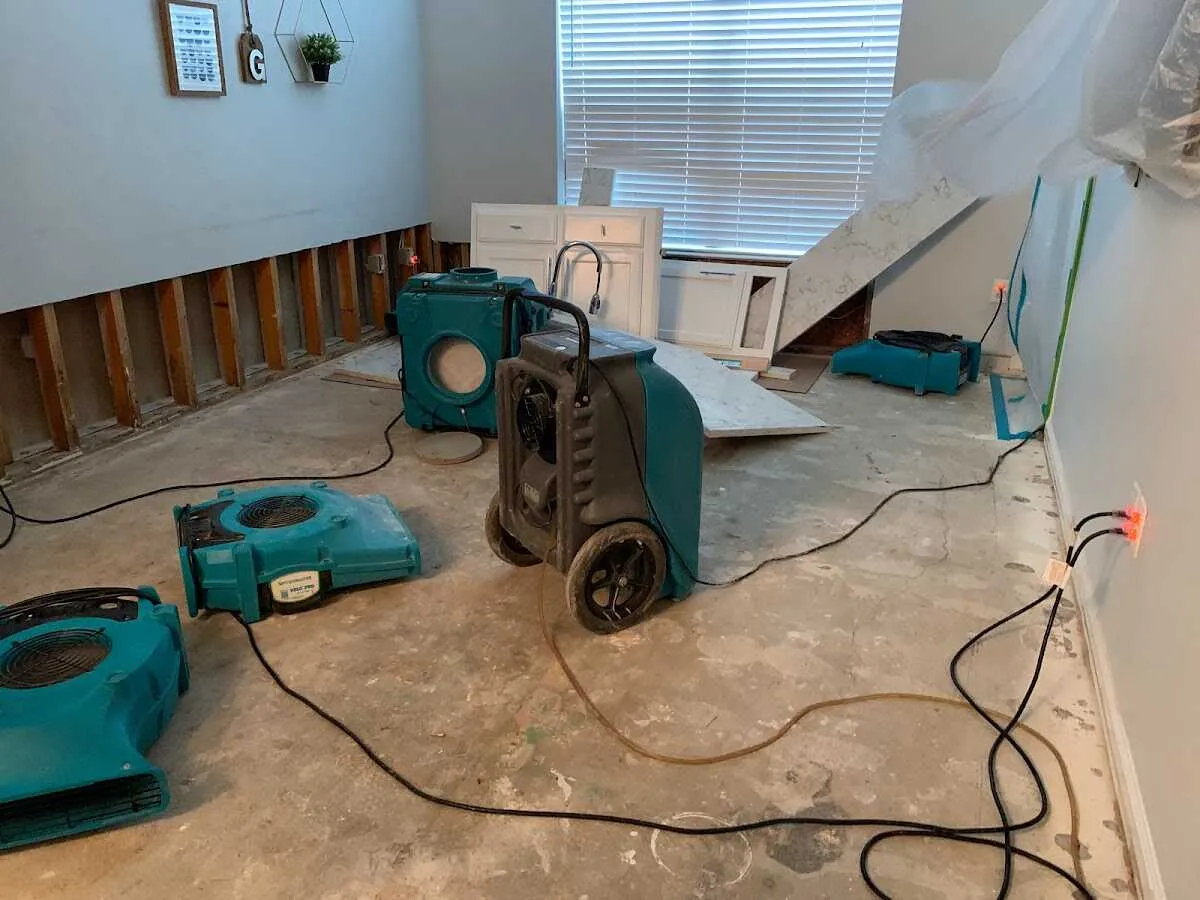 Dehumidifier in flood-cut room for Water Damage Restoration in El Mirage